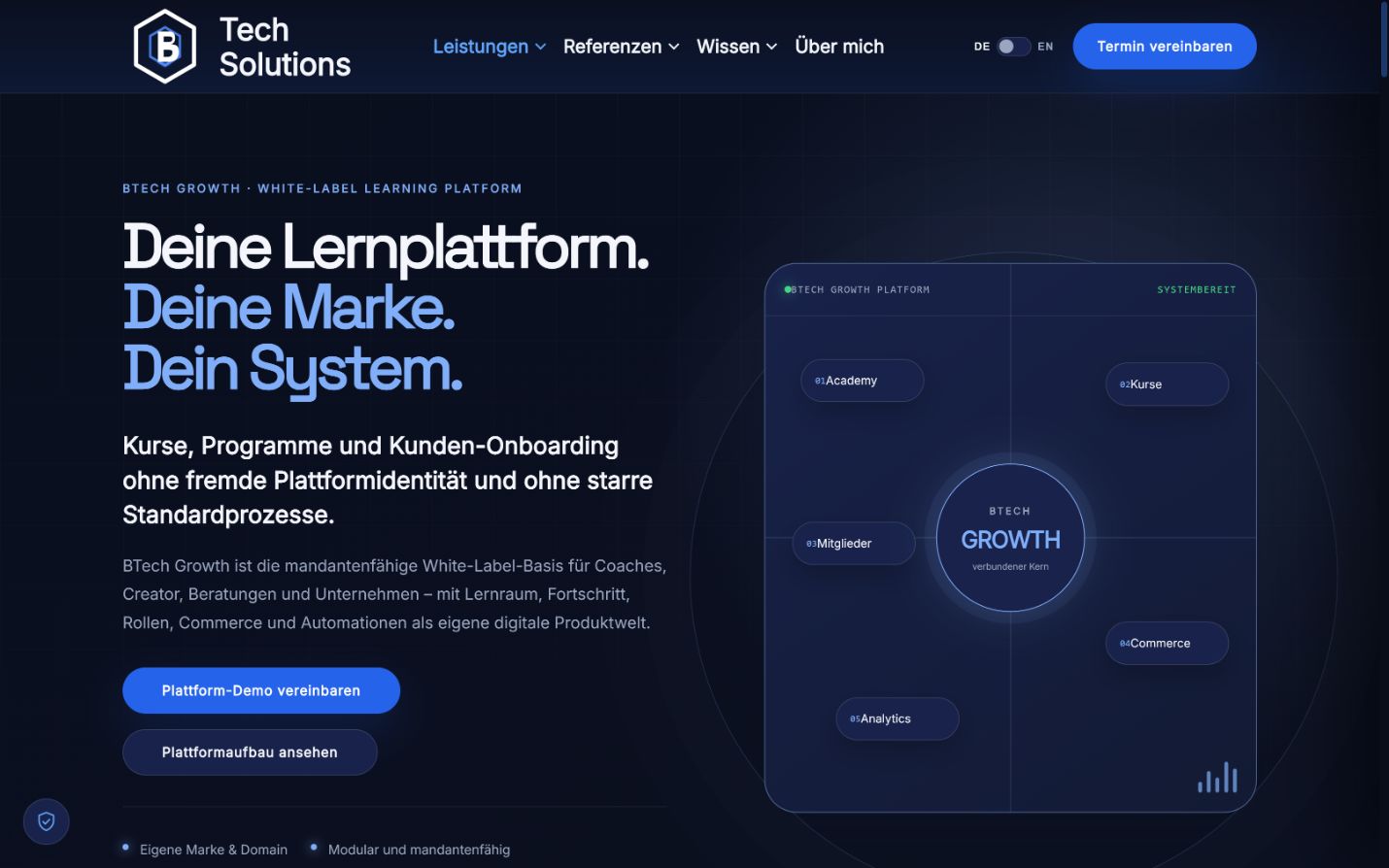 BTech Growth – White-Label Learning Platform