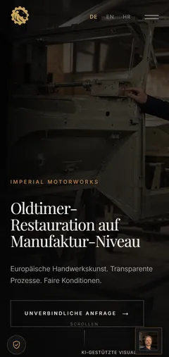 Imperial Motorworks smartphone view