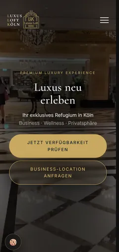 Luxus Loft Köln Premium Apartment Website for Exclusive Short-Term Rentals – Project Overview (Smartphone)