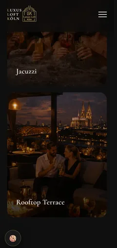 Luxus Loft Köln Premium Apartment Website for Exclusive Short-Term Rentals – Strategy & Architecture (Smartphone)