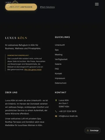 Luxus Loft Cologne tablet view