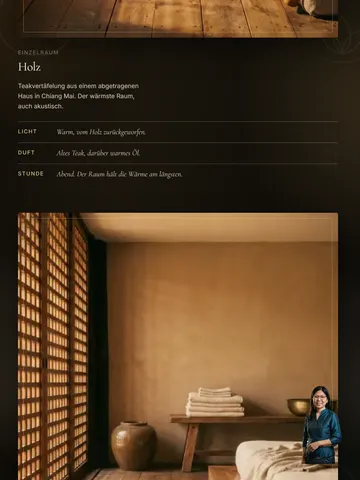LADDAWAN Demo-Website für Massagestudios mit Scroll-Film und Buchung ohne Konto – Architektur, Tempo & Datensparsamkeit (Tablet)