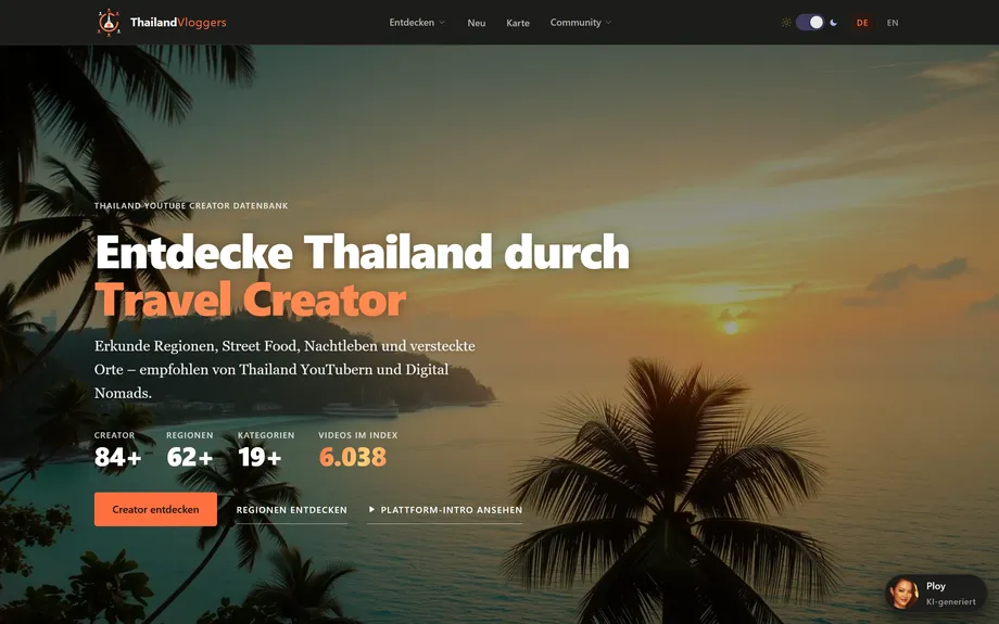 Thailand Vloggers desktop view